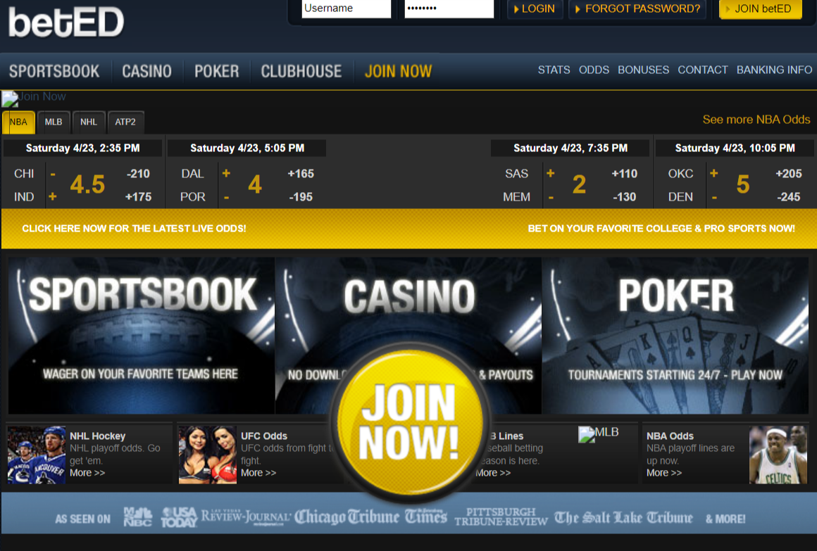 a screenshot of a sportsbook and casino website