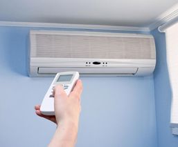 using remote control to turn on wall-mounted air conditioner