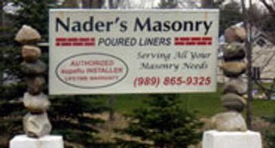 Company Signage — St. Charles, MI — Nader's Masonry, Inc. Company Signage — St. Charles, MI — Nader's Masonry, Inc.