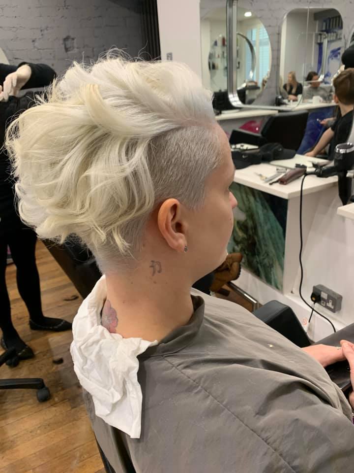 short bleached hair