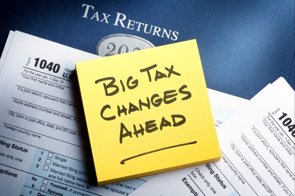 A sticky note that says big tax changes ahead