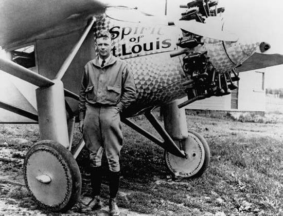 Charles Lindbergh stands by