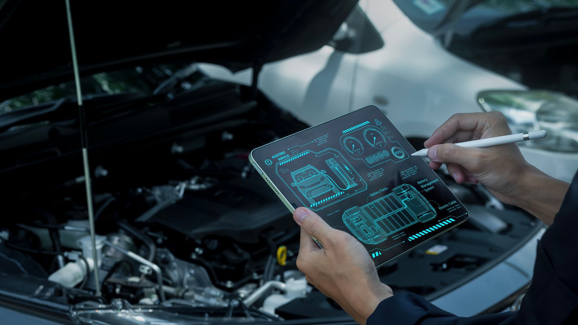 Technician holding a tablet during inspection | Best Choice Service