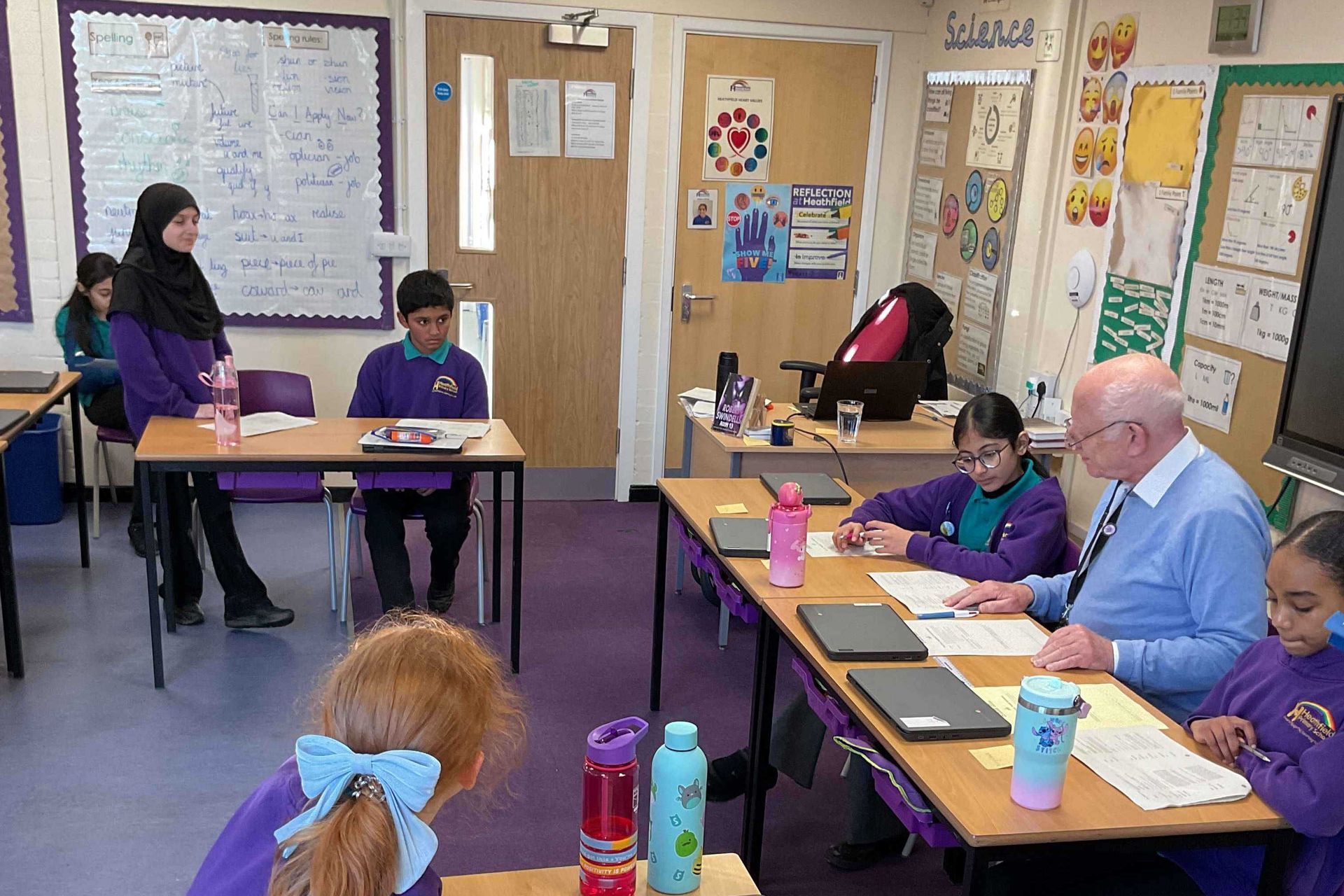 Students performing a mock trial