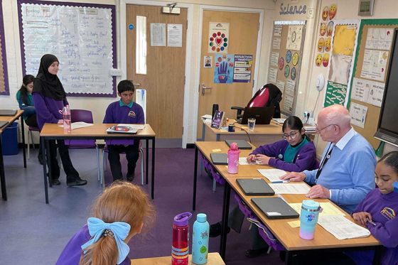 Students performing a mock trial