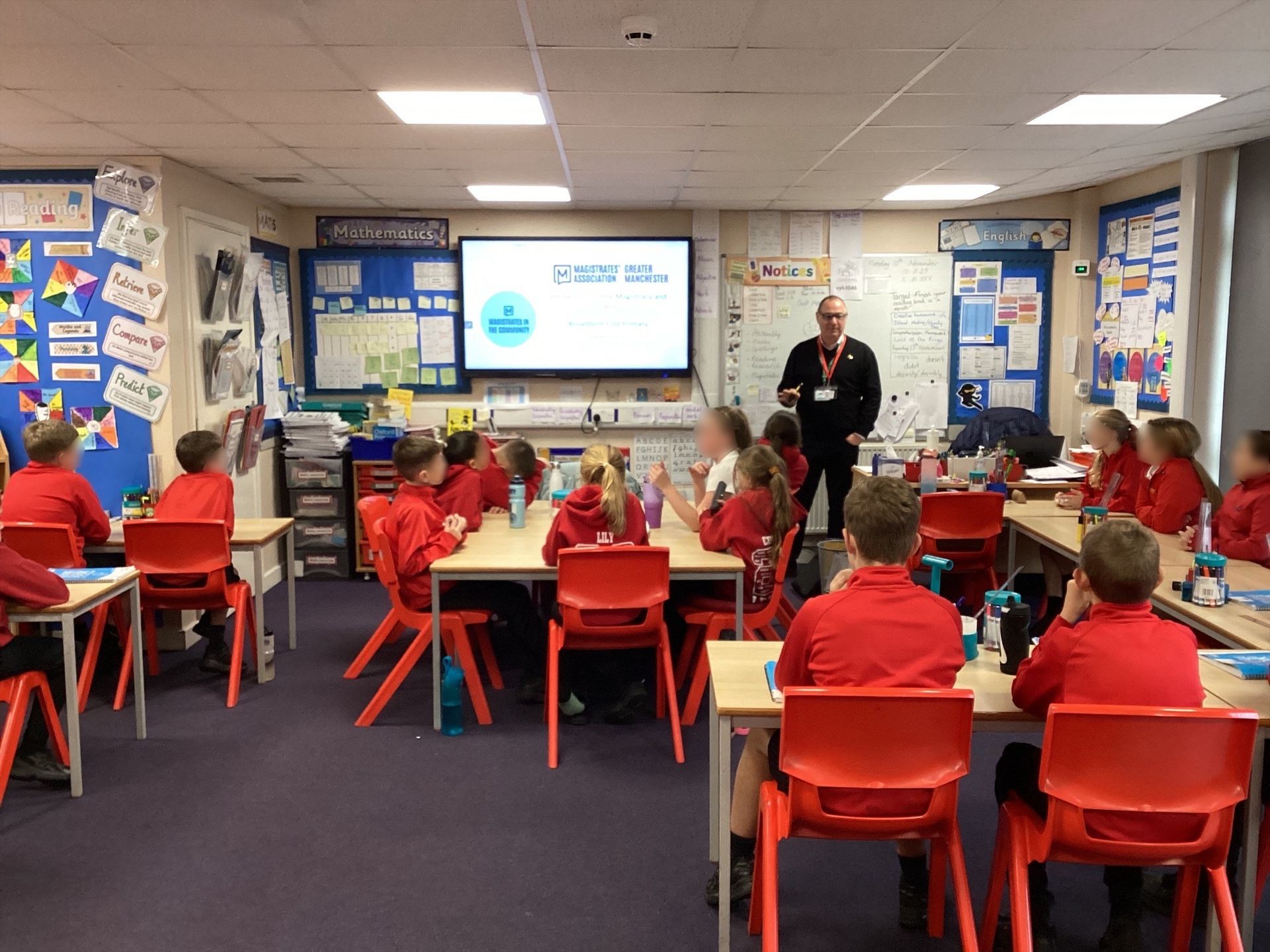 Picture of presentation to Broadbent Fold Primary in Dukinfield