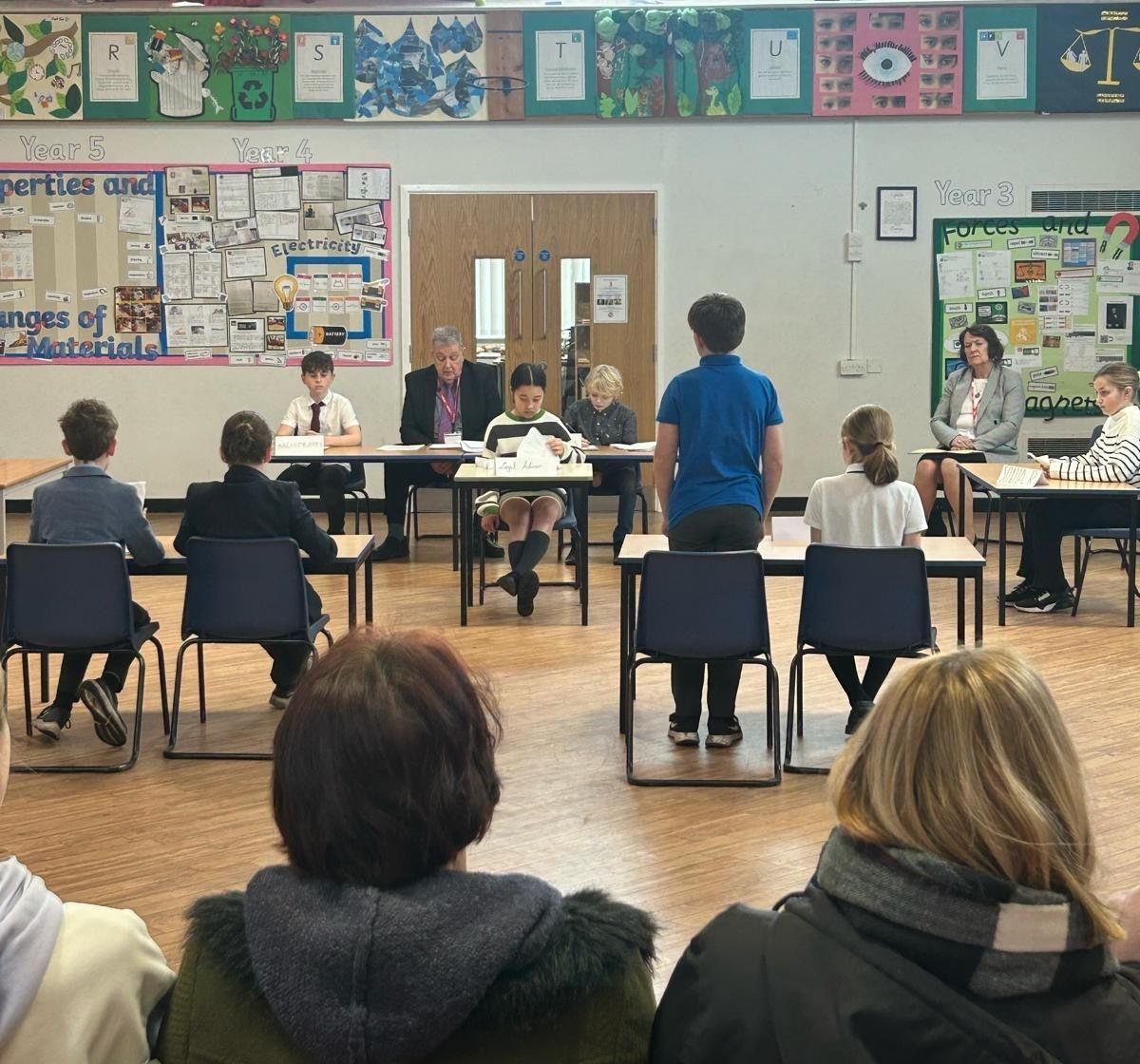 View of Egerton school during the mock trial