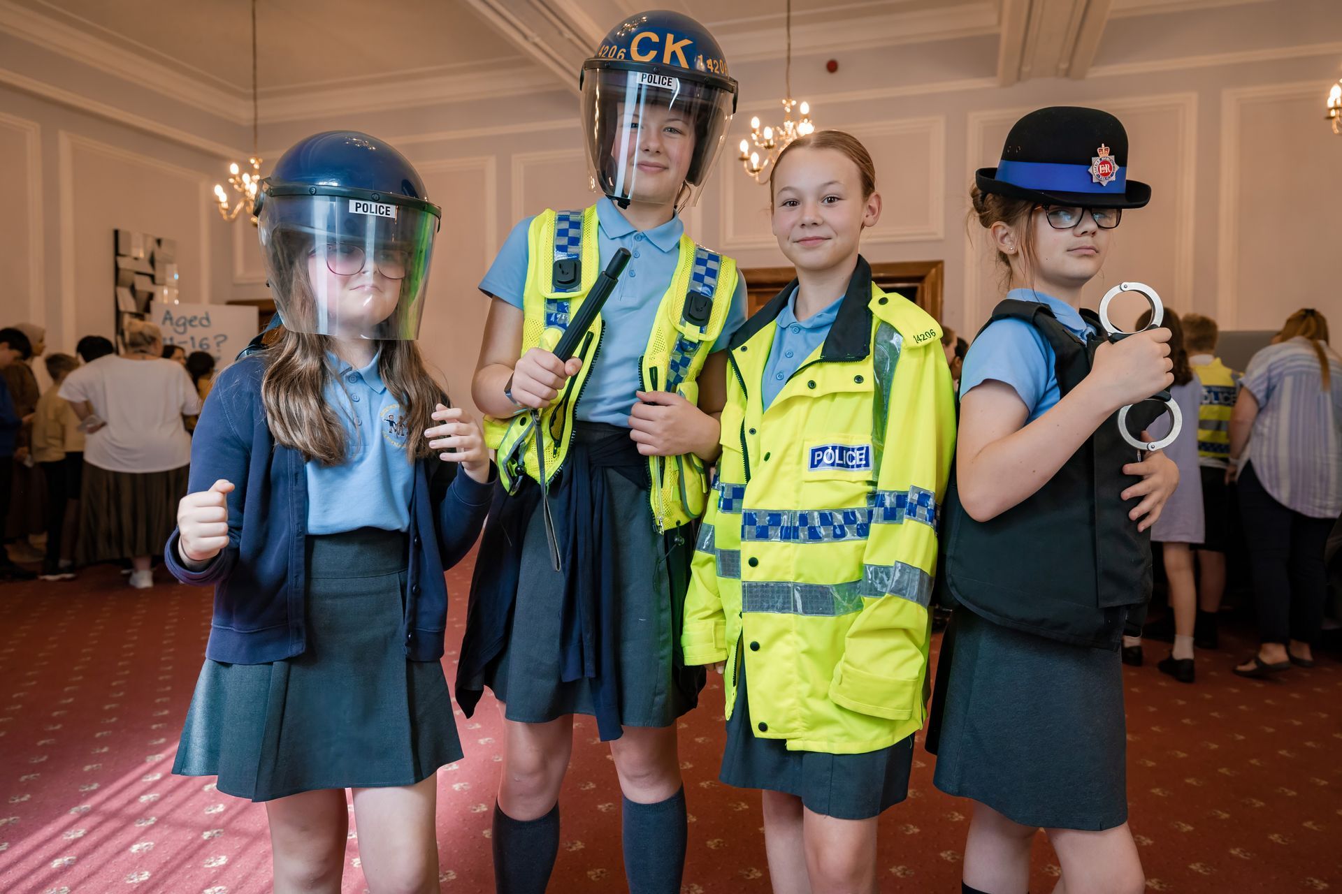 British Transport Police with students