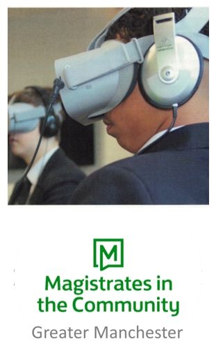 Picture of student wearing a VR headset