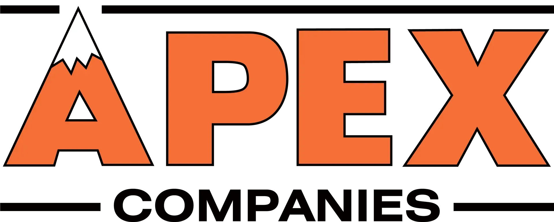 Orange "APEX" text logo with a mountain symbol and "COMPANIES" text below.