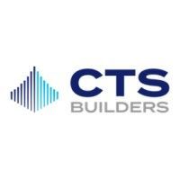 Logo of CTS Builders with a blue and grey abstract design and the text