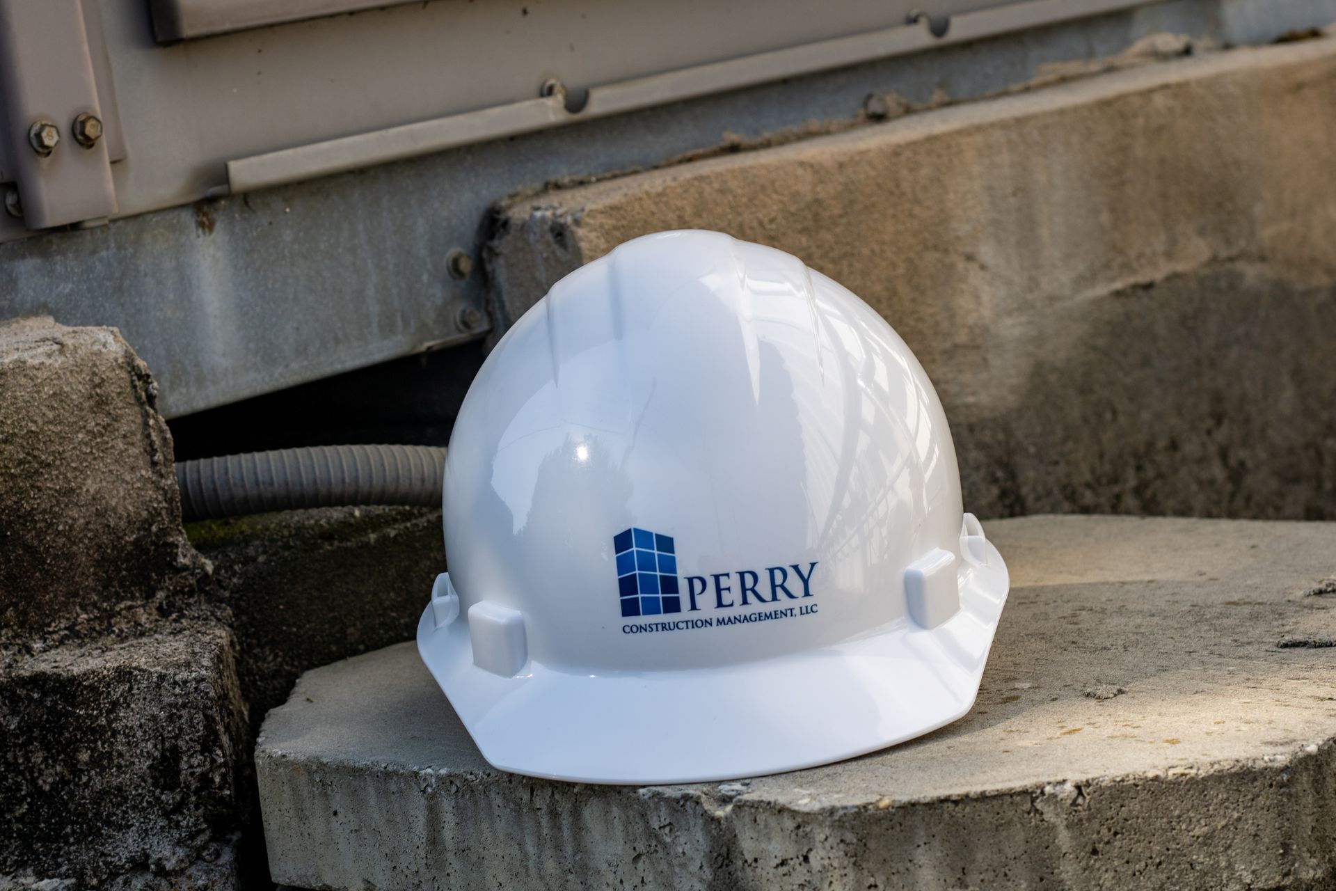 White hard hat with 