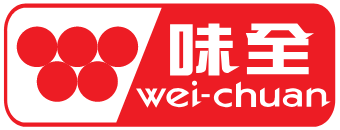 Logo for Wei-Chuan brand, featuring red circles, Chinese characters, and