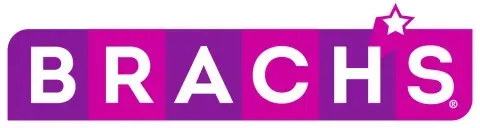 Brach's candy logo in a purple and pink checkerboard design with a star in the upper right.