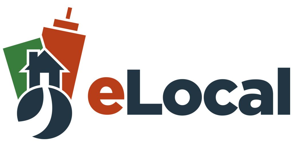 Logo: Green, red, and blue shapes with a house, road, and building.