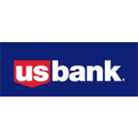 The us bank logo is on a blue background.
