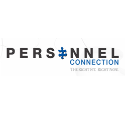 A logo for a company called personnel connection
