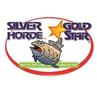 Logo for Silver Horde Gold Star, a fish with an angry expression inside a red circle.