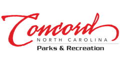 Concord North Carolina Parks & Recreation logo in red and black.