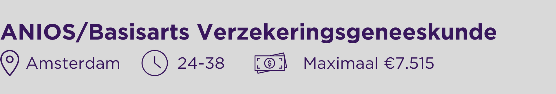 Vacature ANIOS/Basisarts Verzekeringsgeneeskunde Amsterdam