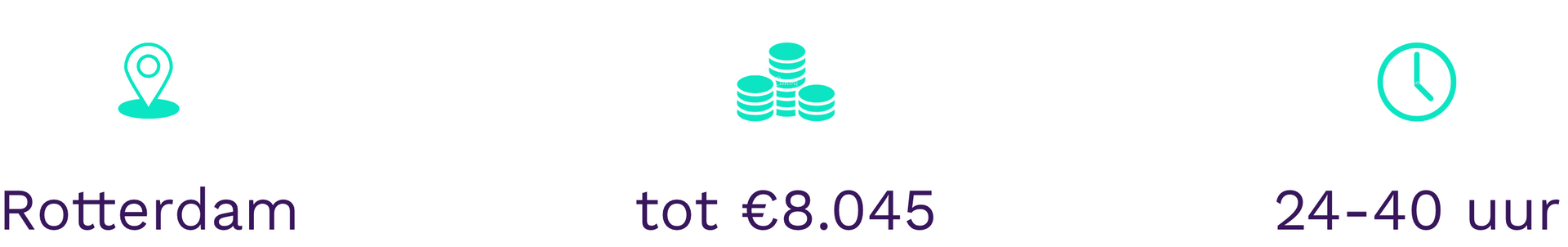 Rotterdam, salaris tot € 8.045, 24-40 uur per week.