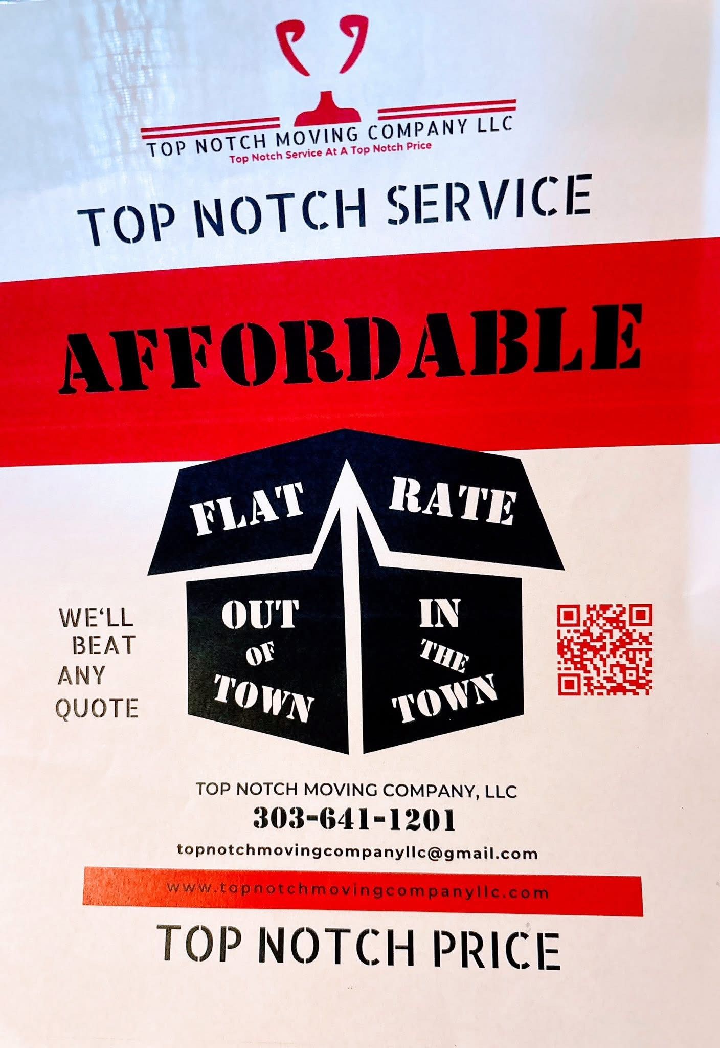 Advertisement for Top Notch Moving Company with Advertisement for Top Notch Moving Company with