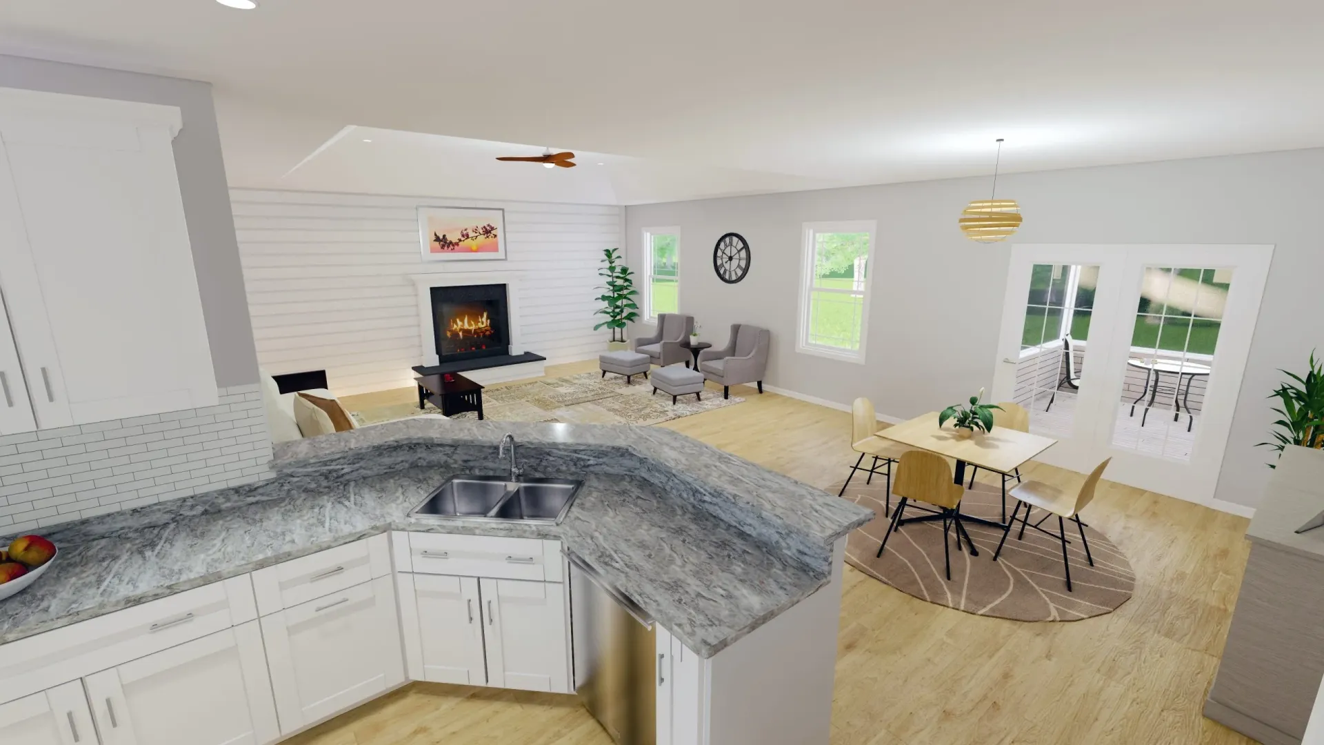 Kitchen open concept living space in Cape Charles VA