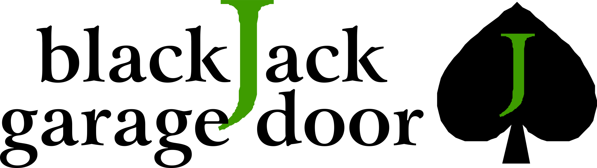 black jack garage door logo with spade