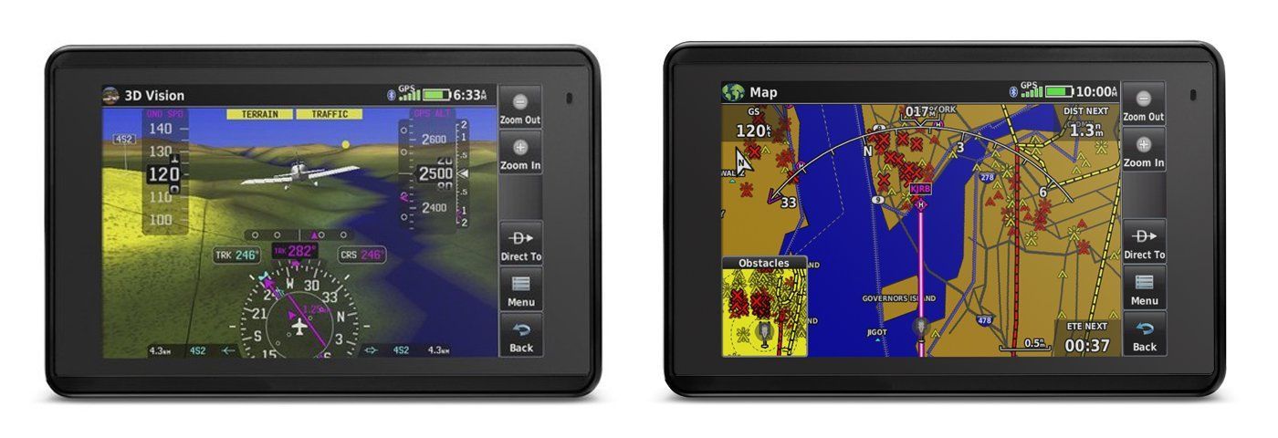 Two black tablets with a map on the screens