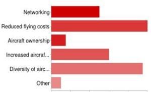 A graph showing the benefits of aircraft ownership and diversity of airplanes.