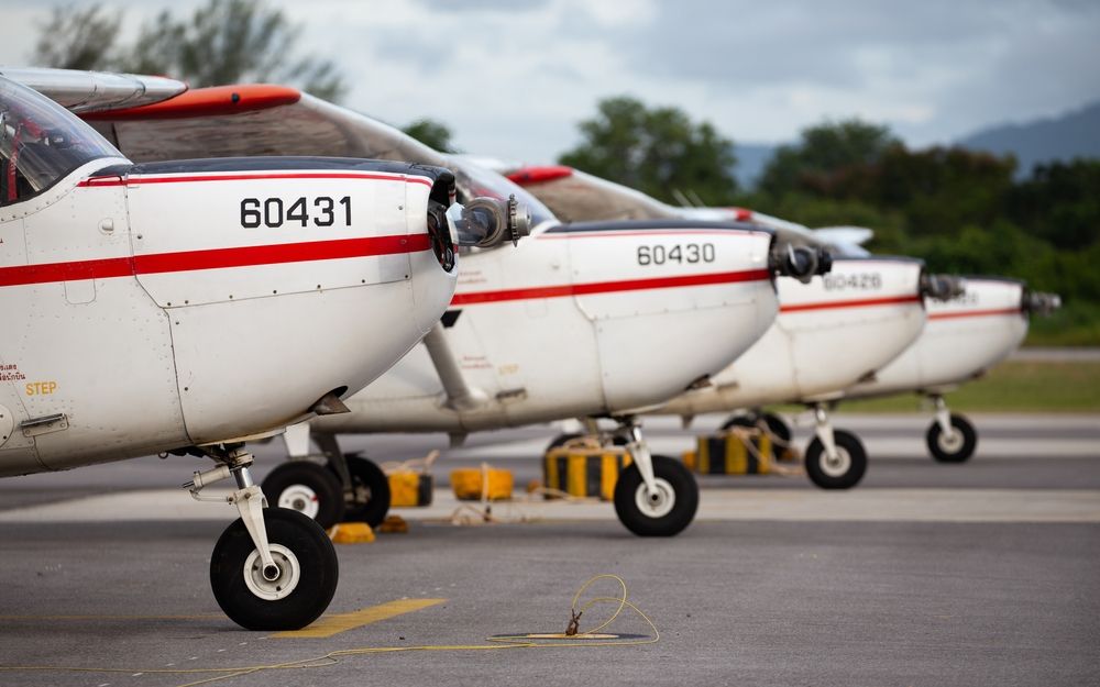 A row of small planes with the number 60431 on the side