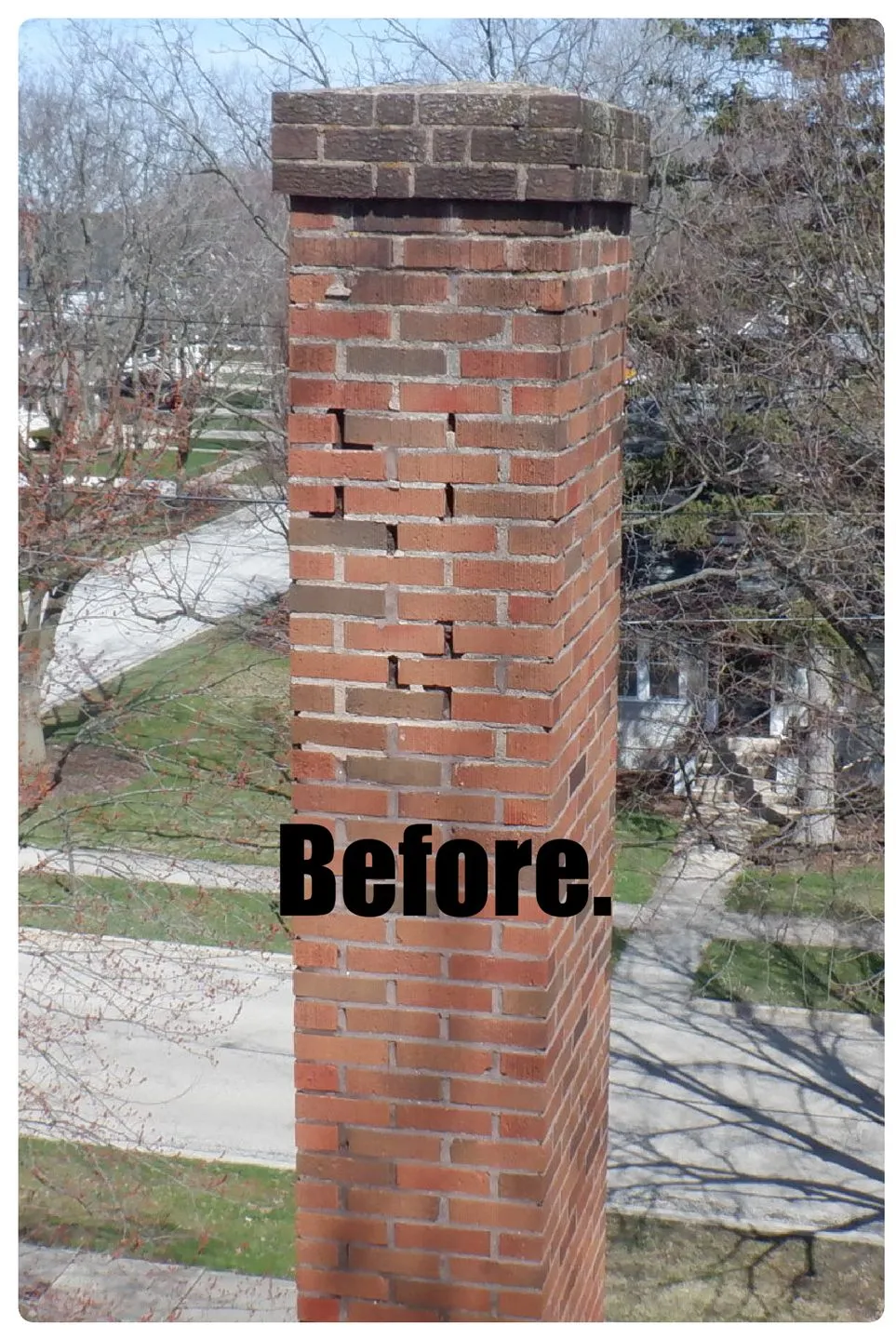 Chimney Bricks Before Repair - Elgin, IL - Valor Chimney Services Corporation