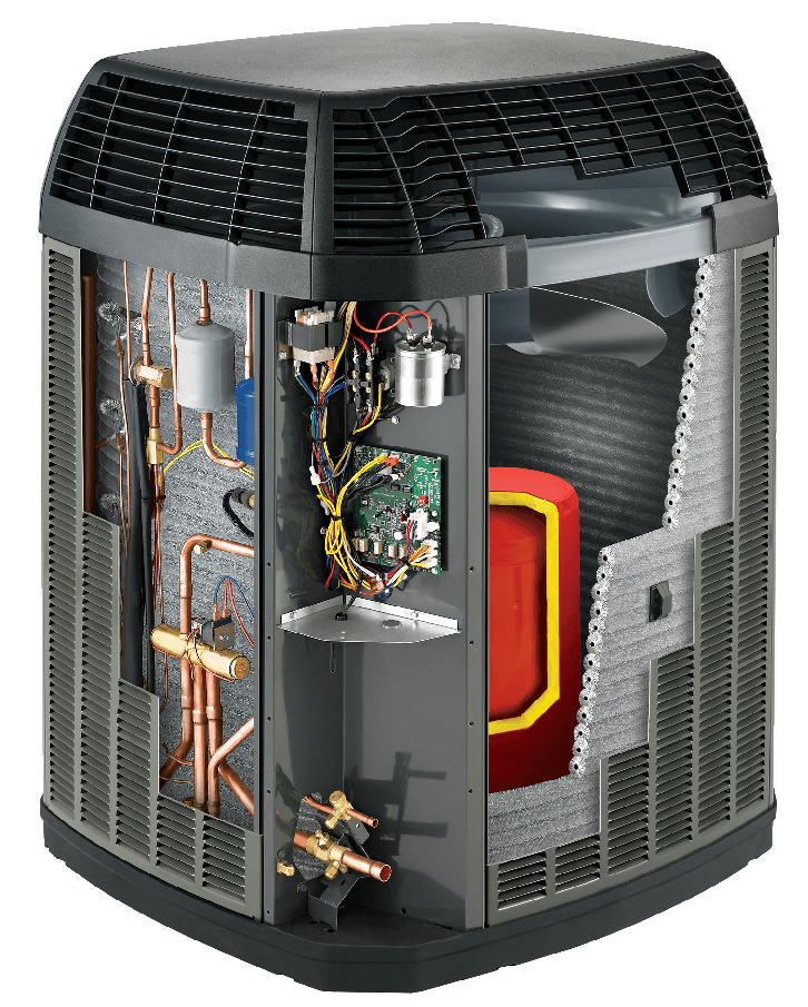 Internal view of a heat pump