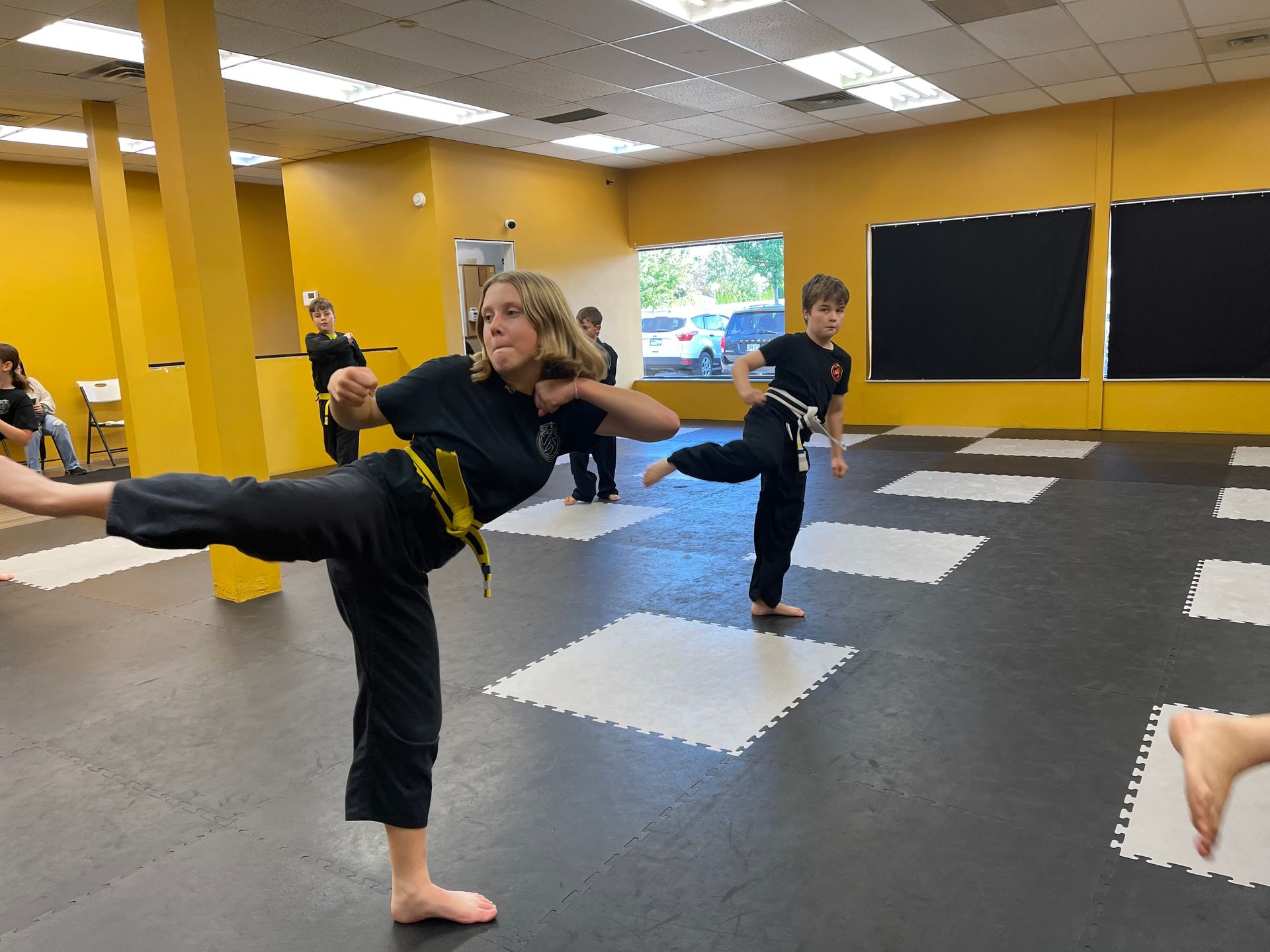 Kids Martial Arts Class Kicking Drill
