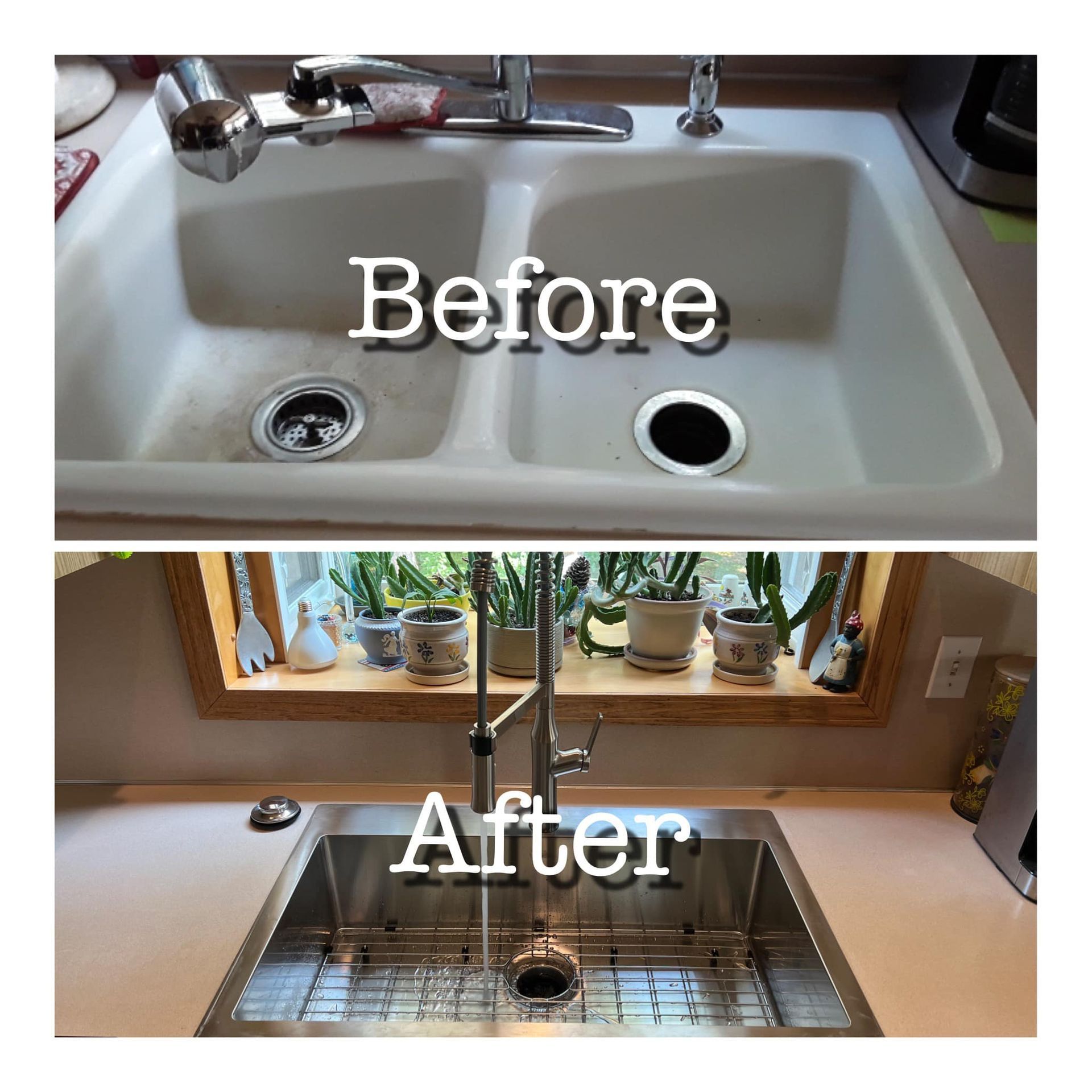 Candudo before and after sink installation servicing Michigan