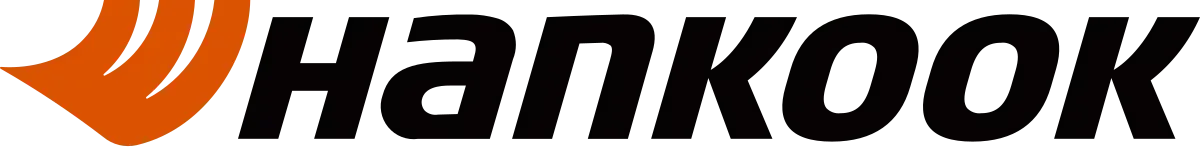 Hankook tire brand logo with an orange graphic element.