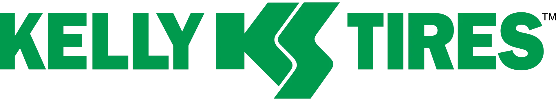 Kelly K Tires logo in green.