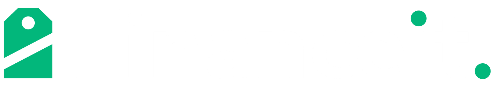 Un logo vert et blanc sur fond blanc.