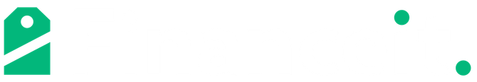 Un logo vert et blanc sur fond blanc.
