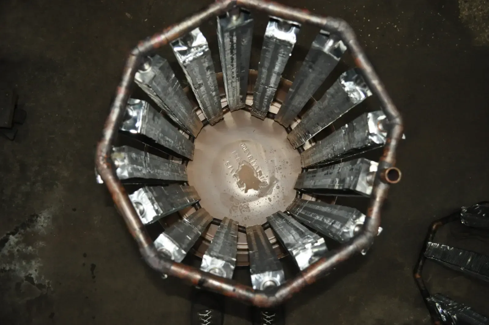 A metal object with a hole in the middle of it