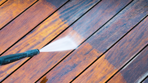 A picture of deck pressure washing in Cairns, FNQ!