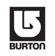 The burton logo is black and white in a square.