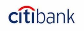 A blue and red logo for citibank on a white background