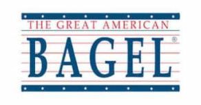 The great american bagel logo on a white background