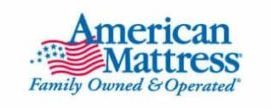 The logo for american mattress family owned and operated
