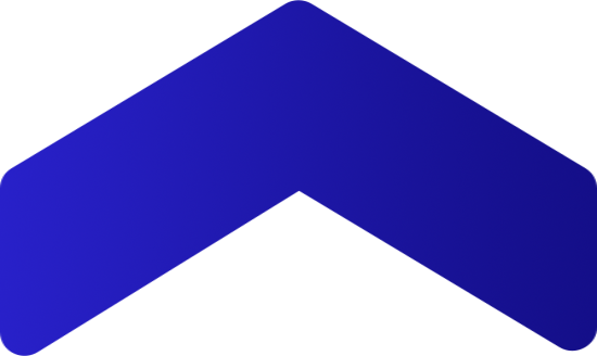 A blue arrow pointing up on a white background.