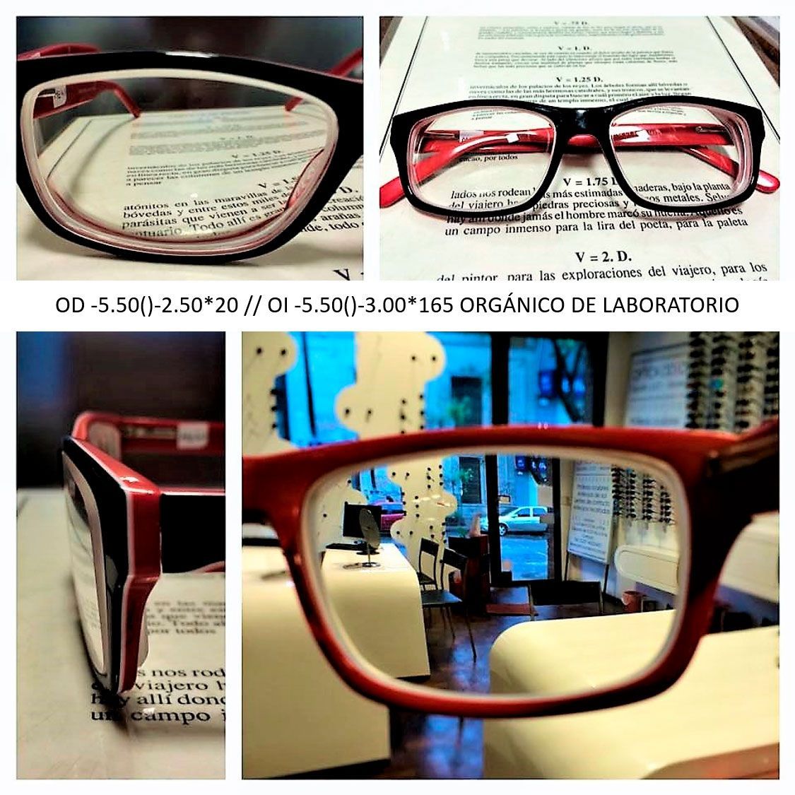 Un collage de imágenes muestra un par de gafas.