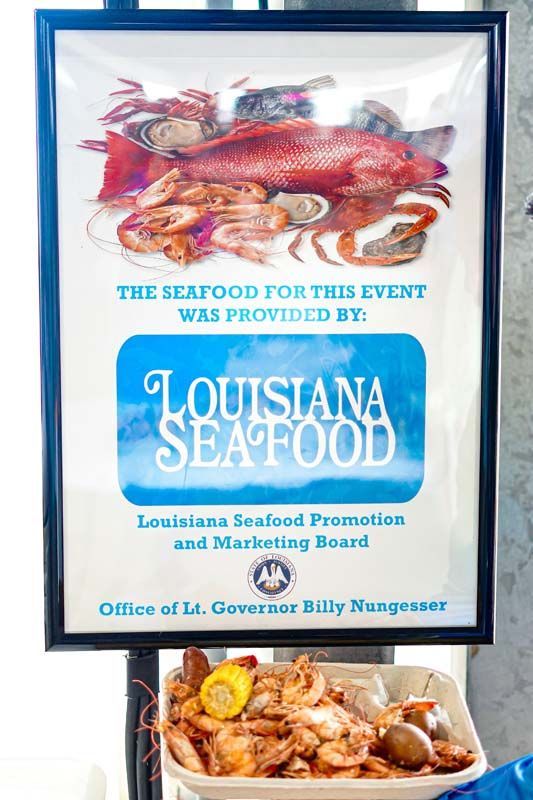 A louisiana seafood promotion and marketing board sign