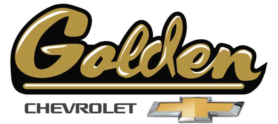 A golden chevrolet logo on a white background
