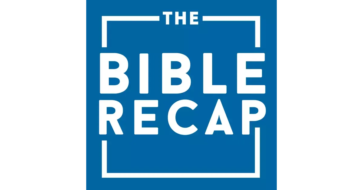 The bible recap logo is blue and white on a white background.